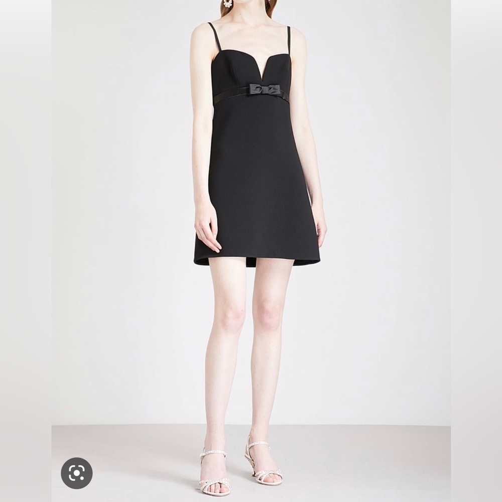 Miu Miu black mini dress with satin bow